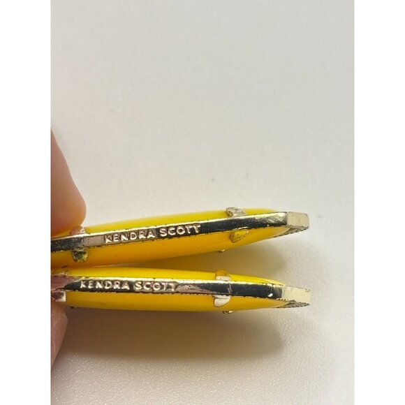 Kendra Scott Elle Drop Earrings Yellow Glass & Gold - Picture 3 of 6